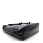 Shiny Calfskin Small Marcie Hobo Bag Black