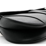 Grained Calfskin Saddle Bag Black