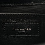 Grain De Poudre Textured Mixed Matelasse Triquilt Medium Monogram Monochrome Satchel Black