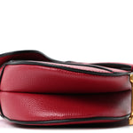 Grained Calfskin Mini Saddle Bag Red