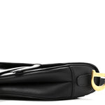 Grained Calfskin Saddle Bag Black