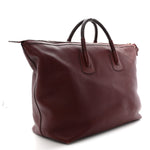 Grained Calfskin Duffle Bag Burgundy