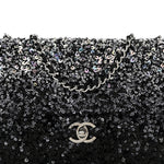 Shaded Sequins Mini Flap Black