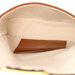 Canvas Vitello King Bi-Color Strap FF Embroidered Mini Baguette Grezzo Brandy Cuoio