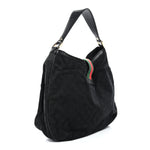 Monogram Large New Ladies Web Hobo Black