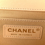Lambskin Chevron Quilted Medium Boy Flap Beige