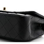 Lambskin Quilted Mini Rectangular Flap Black