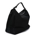 Calfskin Canvas Double Zip Large Travel Bag Black