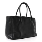 Calfskin Cerf Executive Shopper Tote Black