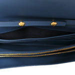 Saffiano Metal Oro Chain Wallet Cobalto