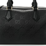 Calfskin GG Emblem Small Top Handle Bag Black
