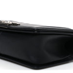 Calfskin Chevron Quilted Medium Boy Flap Black