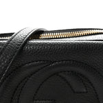 Pebbled Calfskin Small Soho Disco Bag Black