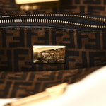 Vitello Seta Suede FF Mini Peekaboo Iconic Satchel  Uovo Sigaro Marrone
