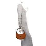 Suede Medium Strap Ava Triomphe Shoulder Bag Camel