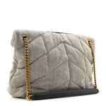 Denim Quilted Medium Loulou Puffer Monogram Chain Satchel Rodeo Blue