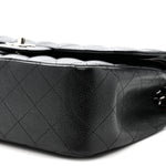 Caviar Quilted Jumbo Double Flap Black