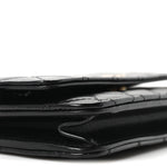 Calfskin Quilted Maxi Pearl Wallet On Chain WOC Black
