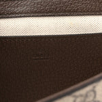 GG Supreme Monogram Textured Dollar Calfskin Web Mini Ophidia Envelope Shoulder Bag Beige Ebony