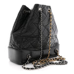 Aged Calfskin Quilted Small Gabrielle Backpack Black