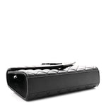 Grain De Poudre Textured Mixed Matelasse Triquilt Small Monogram Monochrome Satchel Black