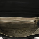Washed Lambskin Quilted Medium Chain Around Messenger Black