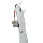 GG Supreme Monogram Web Small Neo Vintage Double Flap Messenger Bag Beige New Acero
