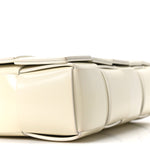 Patent Maxi Intrecciato Cassette Crossbody Bag White