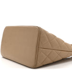 Caviar Quilted Medallion Tote Beige