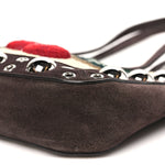 Suede Raffia Woven Studded Embroidered Cherryfic Mini Nellcote Shopping Tote Brown Multicolor