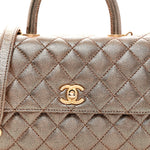 Metallic Caviar Quilted Mini Coco Handle Flap Gold