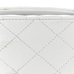 Caviar Quilted Medium Double Flap White