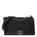 Caviar Quilted Medium Boy Flap Black