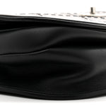 Calfskin Coco Eyelets Small Flap Bag Black