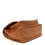 Crinkled Calfskin Matelasse Monogram Medium Niki Chain Satchel Caramel