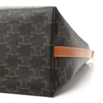 Triomphe Canvas Calfskin Shopper Tote Tan
