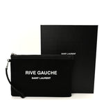 Linen Canvas Rive Gauche Zipped Pouch Black