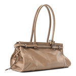 Glossy Calfskin Triangle Medium Bonnie Shoulder Bag Cameo
