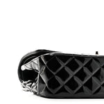 Patent Quilted Jumbo Double Flap Black