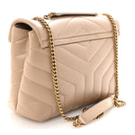 Calfskin Y Quilted Monogram Small Loulou Chain Satchel Dark Beige