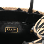 Jacquard Saffiano Triangolo Symbole Embroidered Mini Tote Black Corda