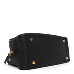 Grained Calfskin Medium Carrie Bowling Bag Black