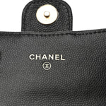Caviar Quilted Mini Clutch With Chain Black