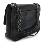 Grained Lambskin Monogram Large Niki Chain Satchel Black