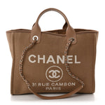 Mixed Fibers Small Deauville Tote Dark Beige