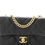 Caviar Quilted Mini Sweetheart Rectangular Flap Black