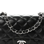 Lambskin Quilted Mini Rectangular Flap Black