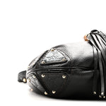 Calfskin Medium Indy Top Handle Hobo Black