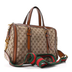 Monogram Medium Lady Web Boston Bag Beige Cuir