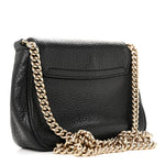 Pebbled Calfskin Small Soho Flap Crossbody Black